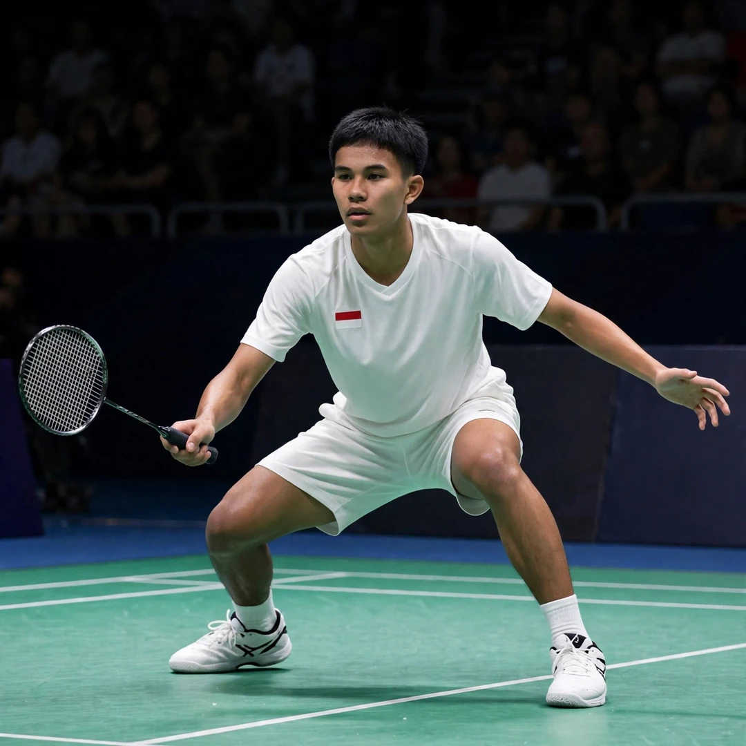 Muhamad Yusuf in a low defensive crouch (AI-generated) Muhamad Yusuf in a low defensive crouch (AI-generated)