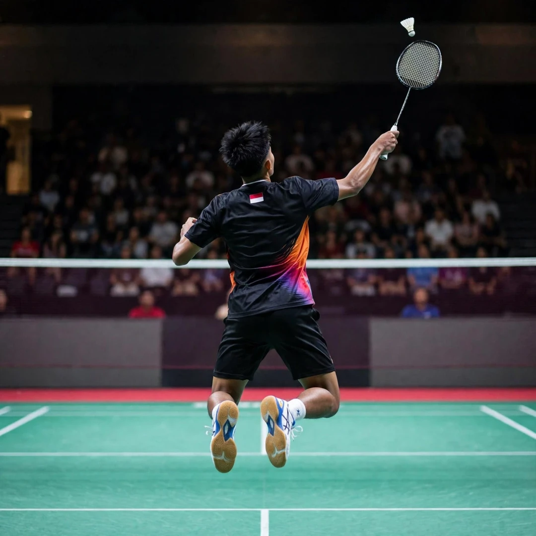 Muhamad Yusuf hitting a jump smash (AI-generated) Muhamad Yusuf hitting a jump smash (AI-generated)