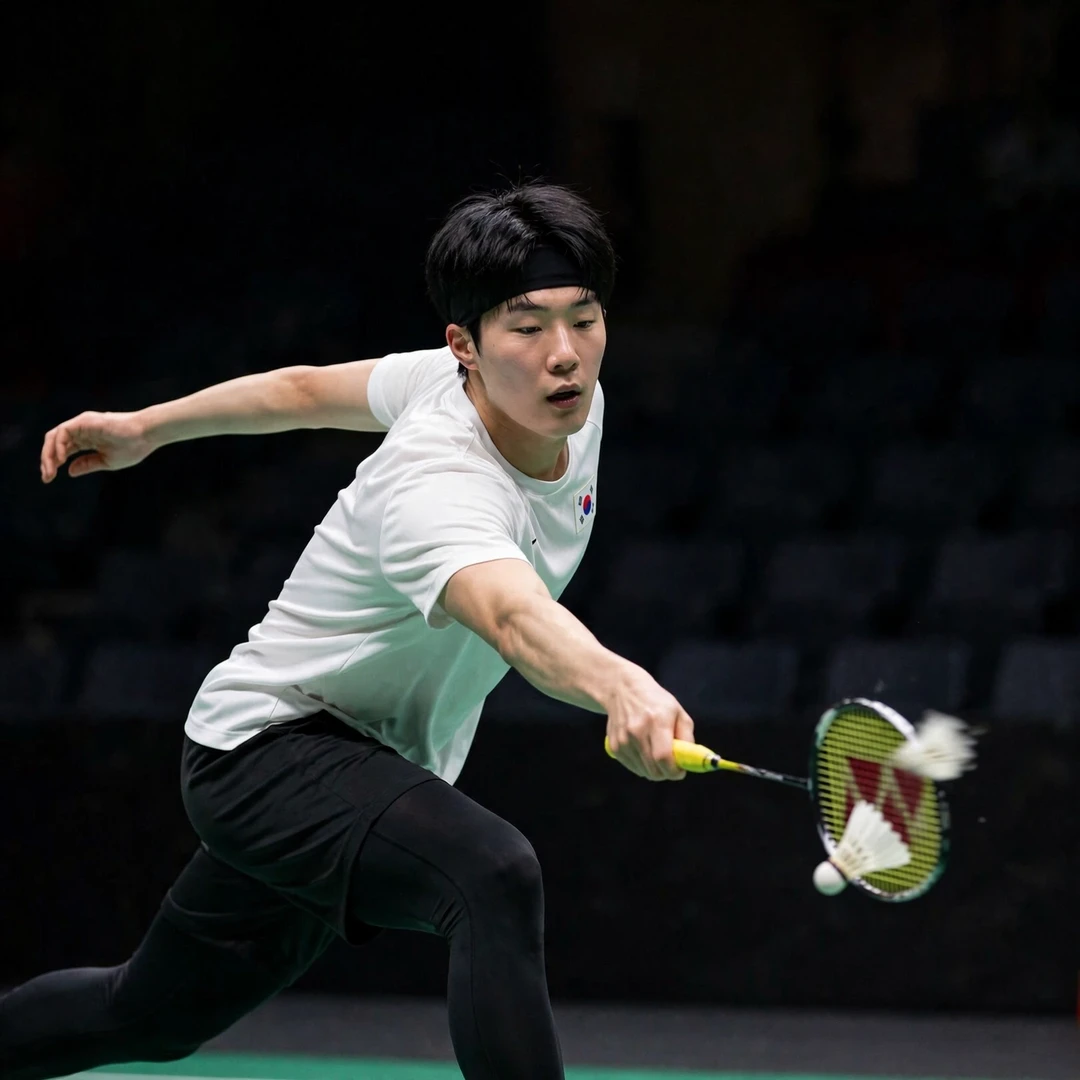 Park Sang Yong Park Sang Yong playing a tumbling net shot (AI-generated)