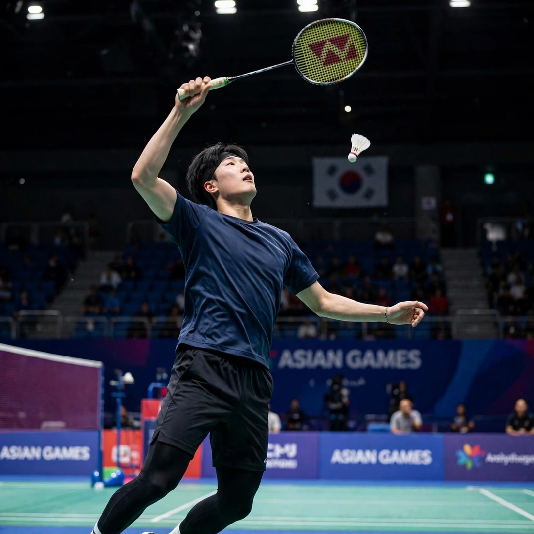 Park Sang Yong Park Sang Yong hitting a jump smash (AI-generated)