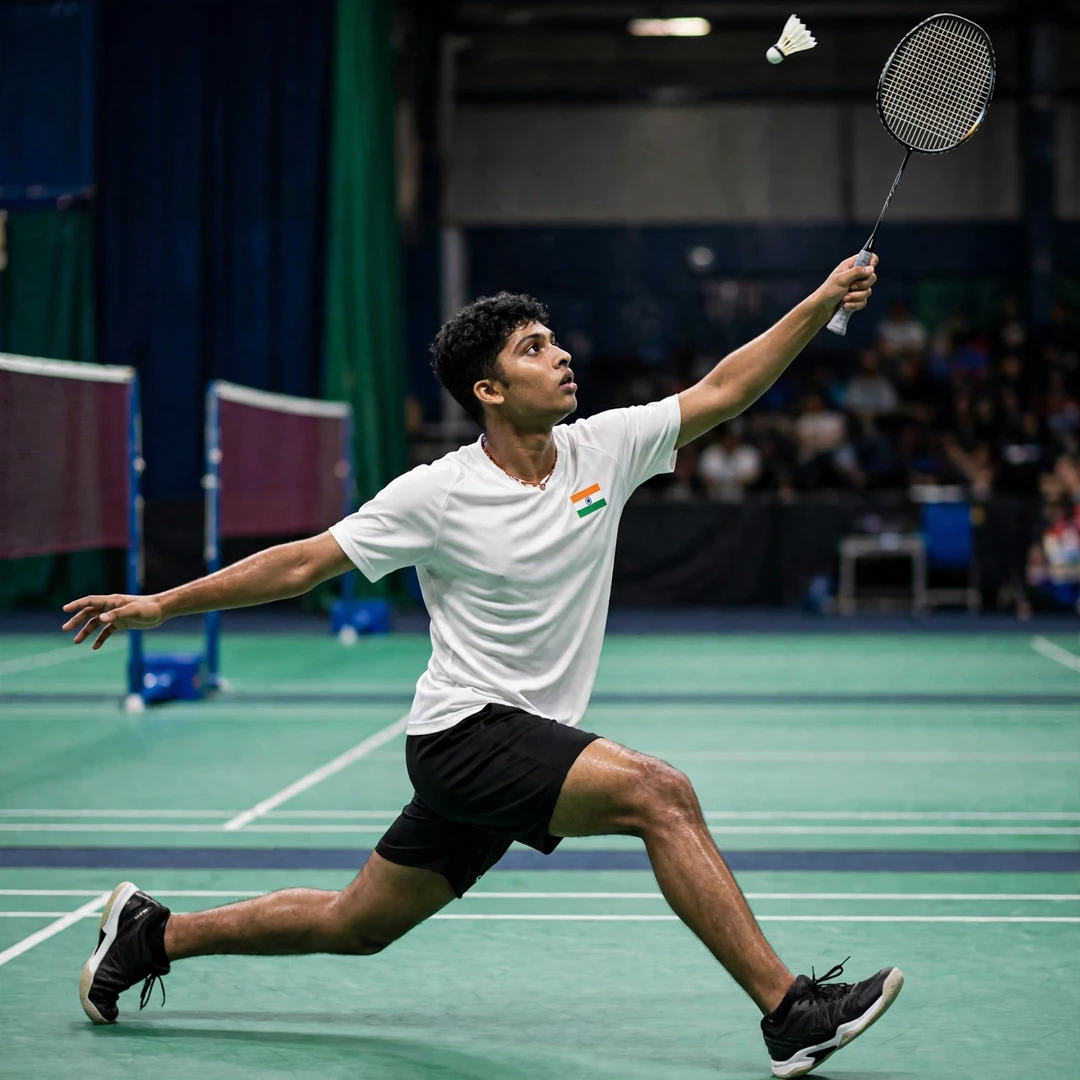 Pranay Shettigar playing a patient rally from the rear court (AI-generated) Pranay Shettigar playing a patient rally from the rear court (AI-generated)