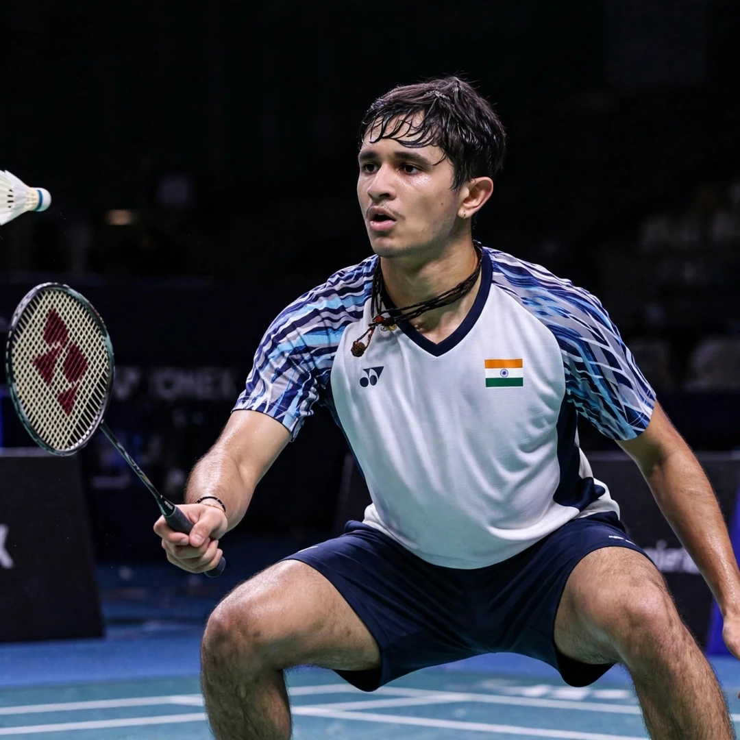 Priyanshu Rajawat in a low defensive crouch (AI-generated) Priyanshu Rajawat in a low defensive crouch (AI-generated)