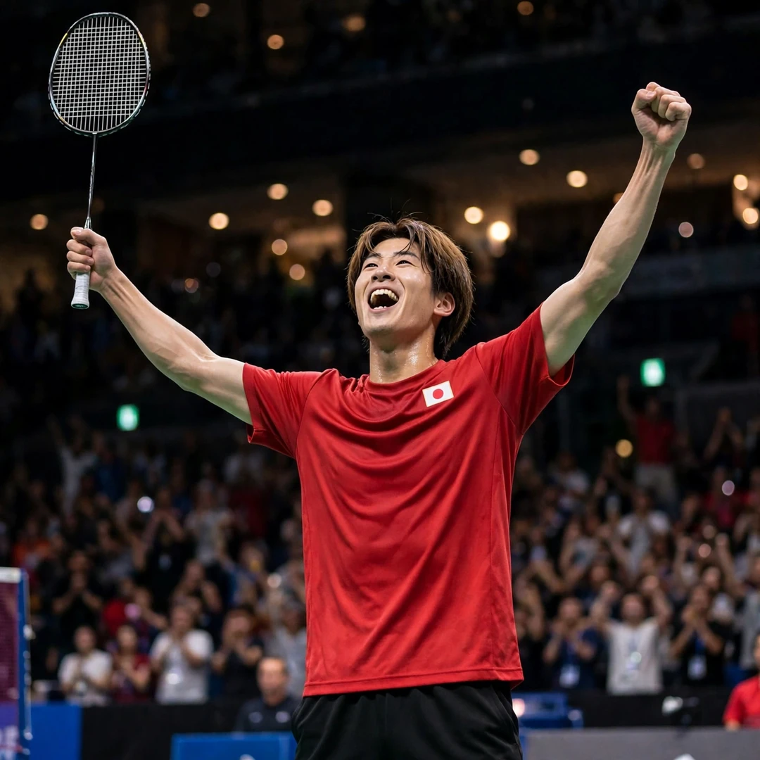 Riku Hatano celebrating a victory (AI-generated) Riku Hatano celebrating a victory (AI-generated)