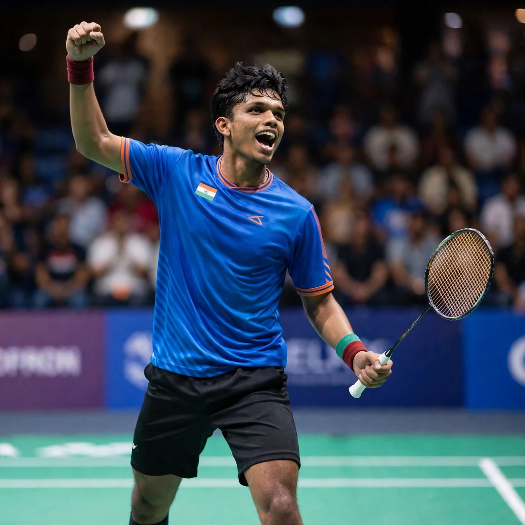 S. Sankar Muthusamy Subramanian Celebrating S. Sankar Muthusamy Subramanian celebrating a point with a fist pump (AI-generated)