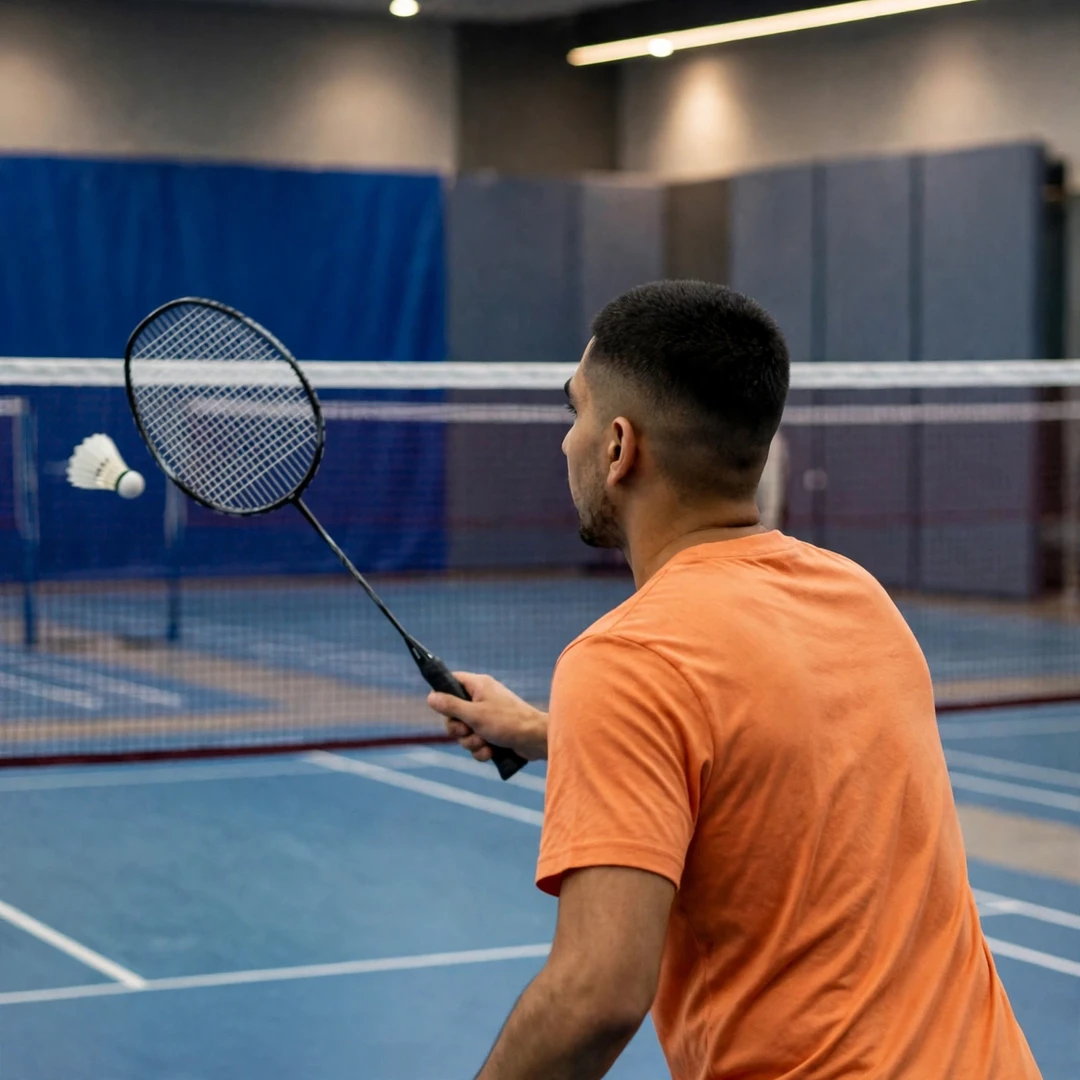 Shashwat Dalal playing a forehand drive, seen from behind (AI-generated) Shashwat Dalal playing a forehand drive, seen from behind (AI-generated)