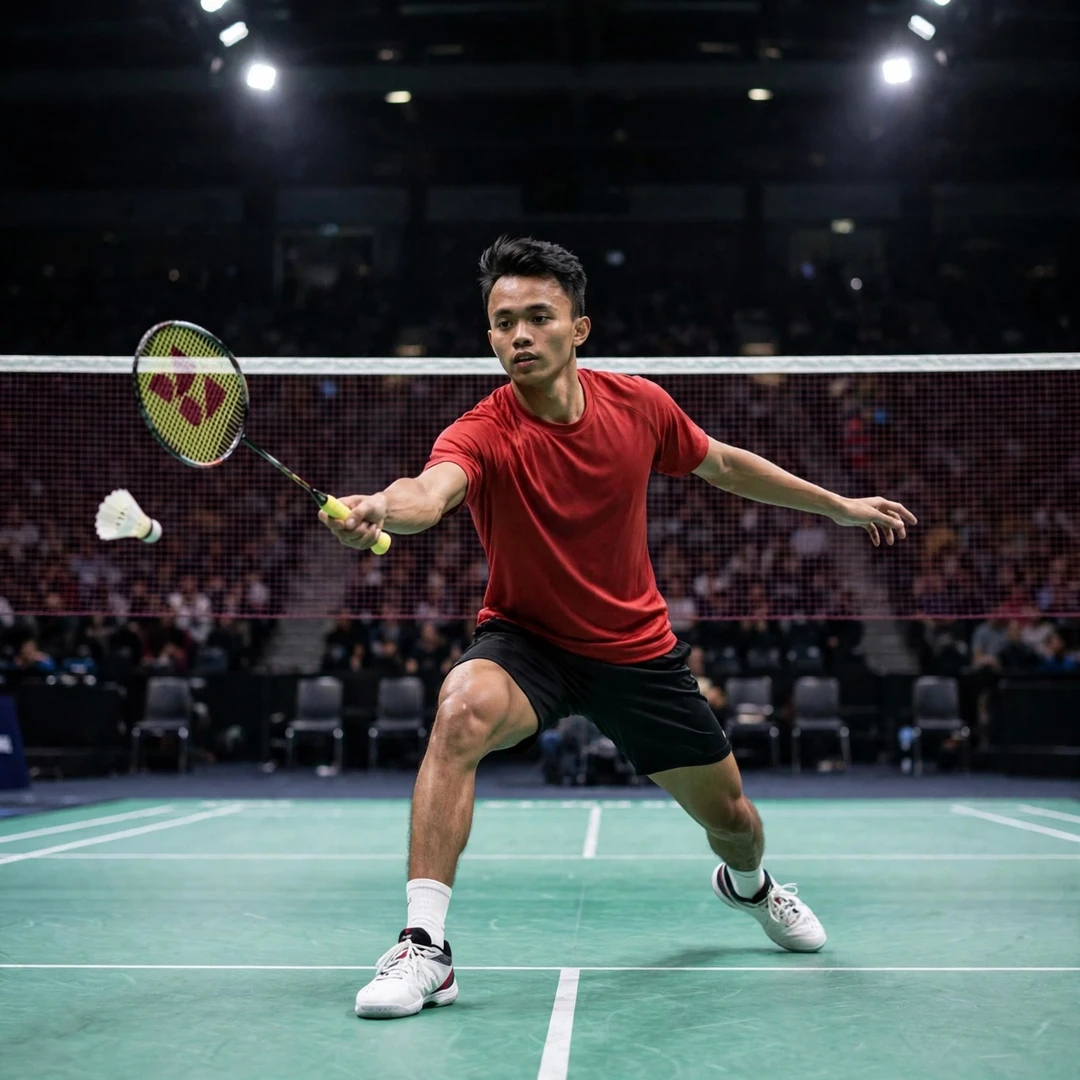 Sholeh Aidil of Malaysia playing a forehand drive (AI-generated) Sholeh Aidil of Malaysia playing a forehand drive (AI-generated)