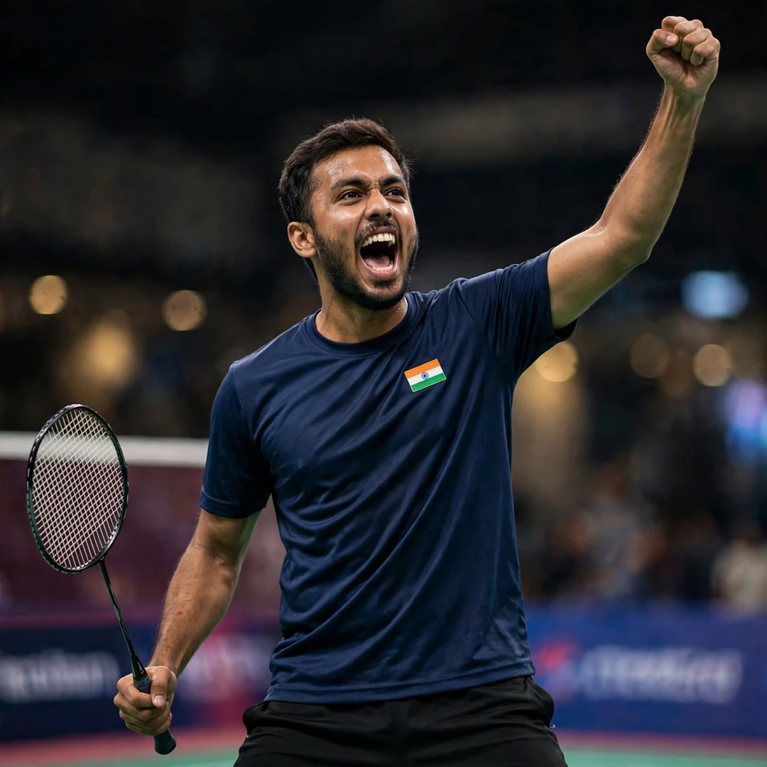 Siddhanth Gupta celebrating a victory (AI-generated) Siddhanth Gupta celebrating a victory (AI-generated)