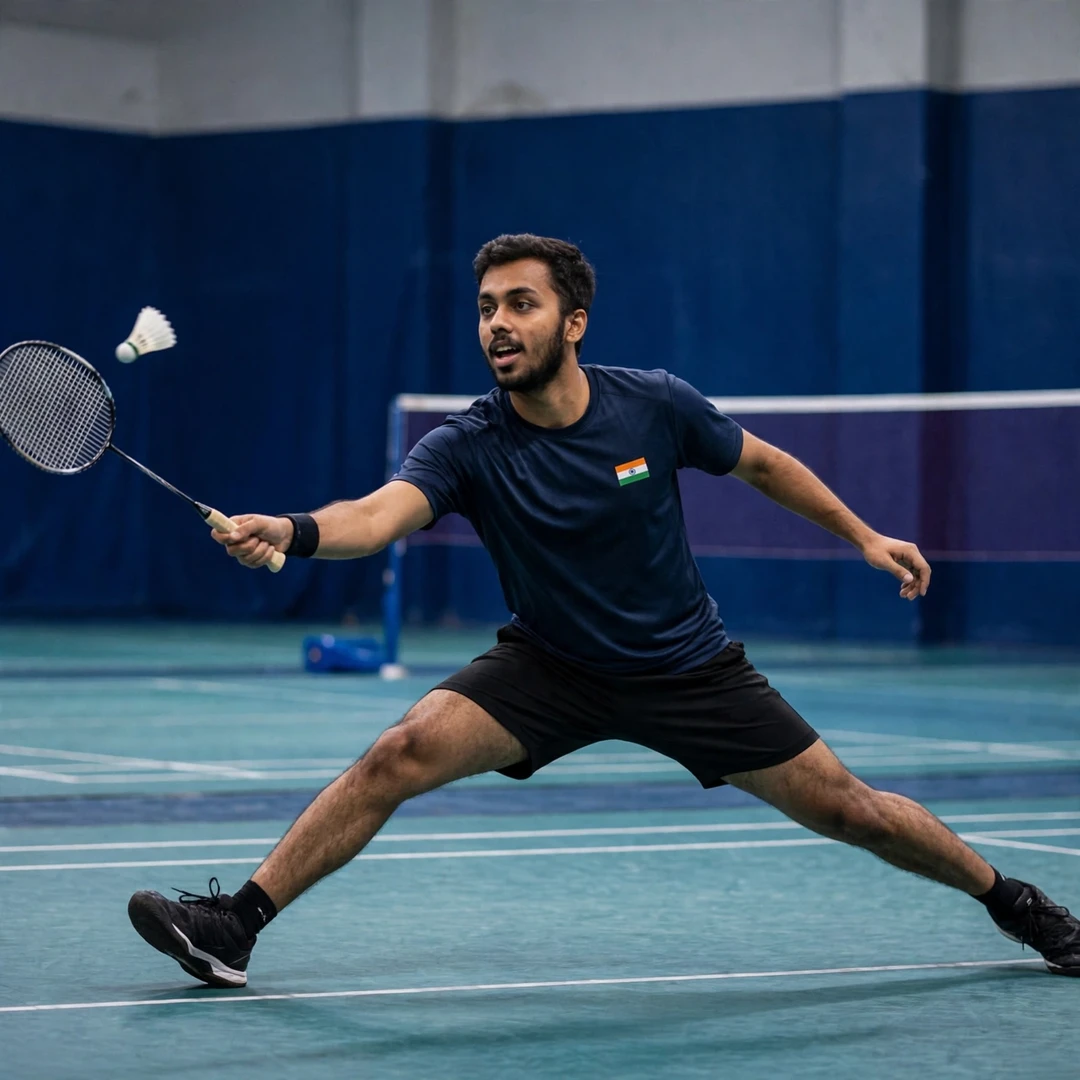Siddhanth Gupta diving for a forehand retrieve at the Philippine International Challenge (AI-generated) Siddhanth Gupta diving for a forehand retrieve at the Philippine International Challenge (AI-generated)