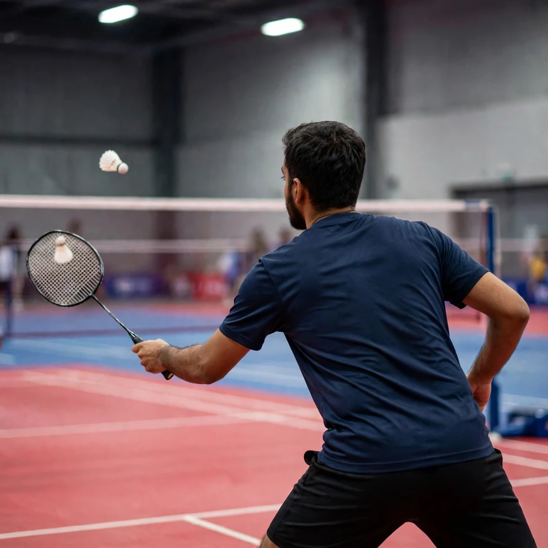 Siddhanth Gupta playing his spinning net shot, the dribble (AI-generated) Siddhanth Gupta playing his spinning net shot, the dribble (AI-generated)