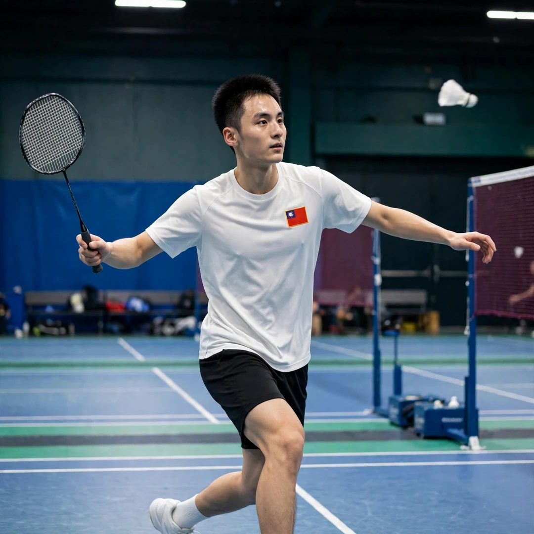 Ting Yen-Chen playing a backhand shot with his right hand (AI-generated) Ting Yen-Chen playing a backhand shot with his right hand (AI-generated)