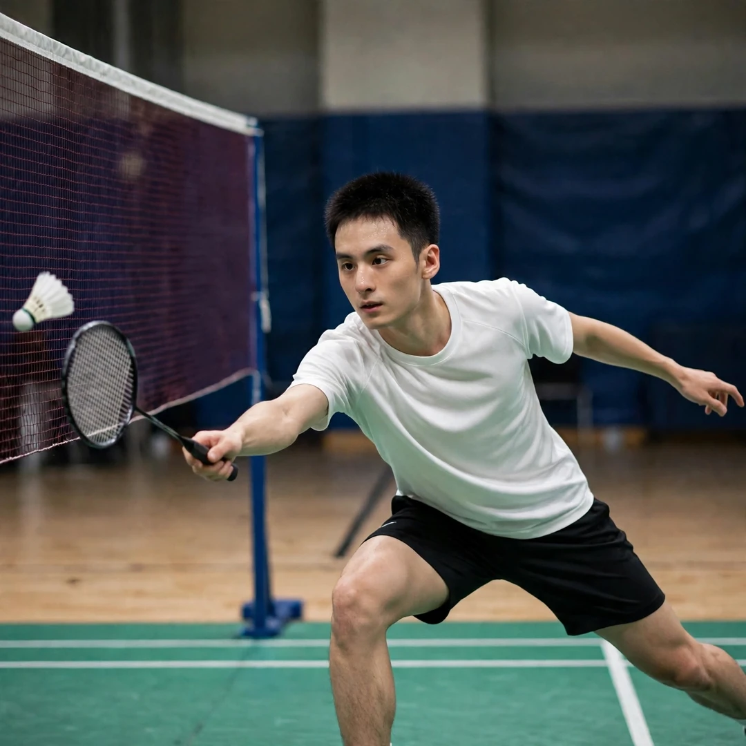 Ting Yen-Chen playing a tight spinning net shot (AI-generated) Ting Yen-Chen playing a tight spinning net shot (AI-generated)