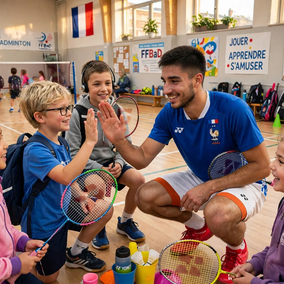 Toma Junior Popov inspiring junior players Toma Junior Popov with junior players at a clinic (AI-generated)