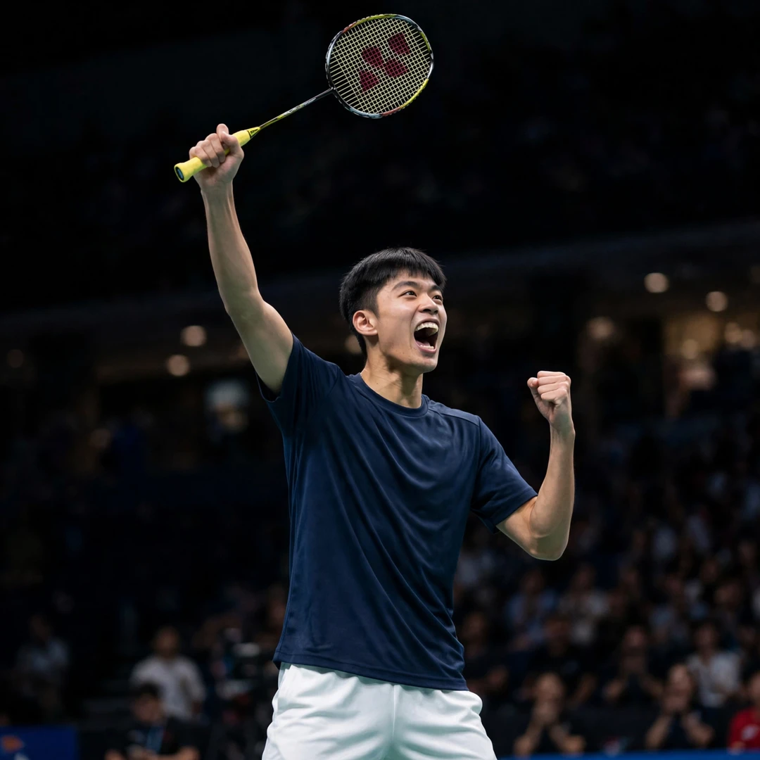 Wang Yu-Kai celebrating a victory (AI-generated) Wang Yu-Kai celebrating a victory (AI-generated)