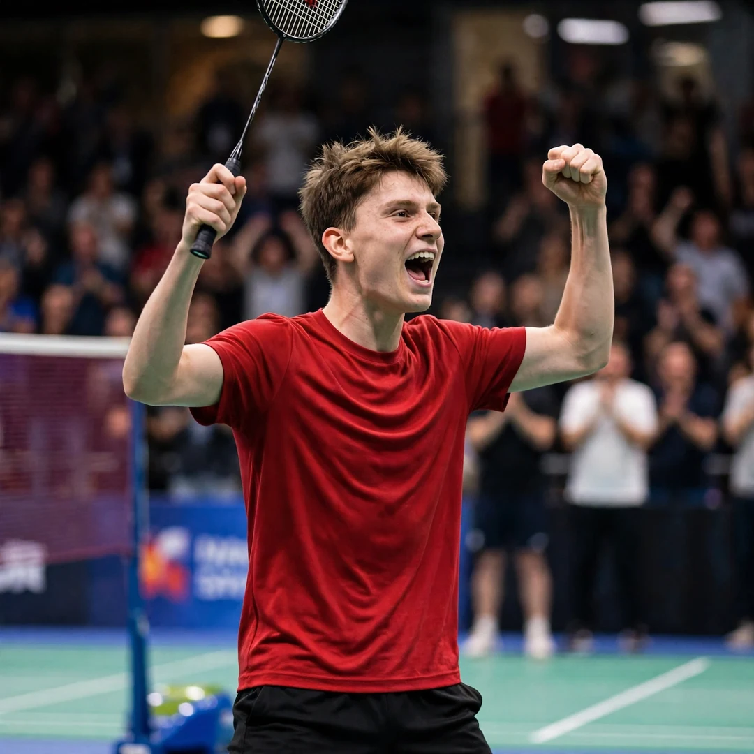 William Bøgebjerg celebrating a victory (AI-generated) William Bøgebjerg celebrating a victory (AI-generated)