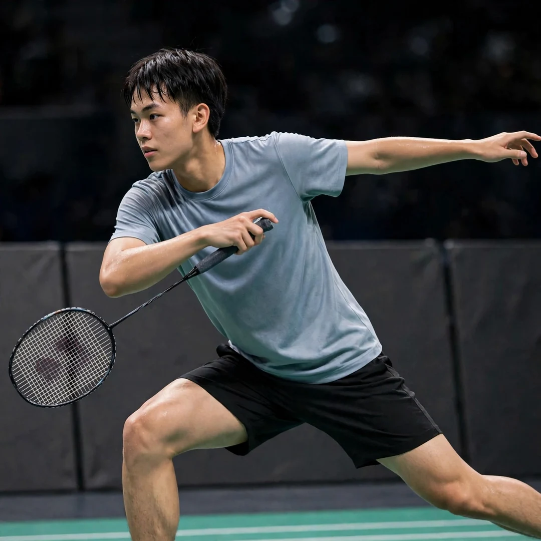 Zhe Ying Wu backhand in the deep corner Zhe Ying Wu stretched out playing a backhand in the deep corner (AI-generated)